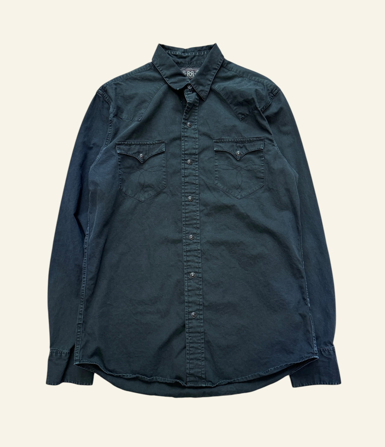 RRL Black Button Up