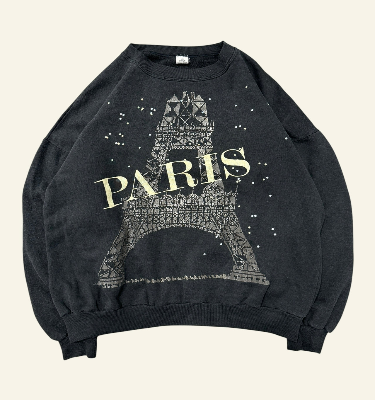 90s Paris Big Print Crewneck